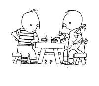 A coloring page of jip and janneke